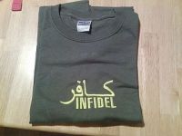 Guns & Hunting Supplies INFIDEL ARMY GREEN EMBROIDERED T SHIRT