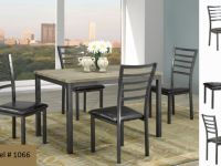 Furniture FREE DELIVERY ON METAL /W OAK TOP STYLISH 5PCS DINNING TABLE