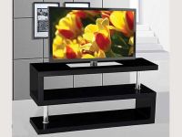 Furniture GLOSSY WHITE/BLACK SOLID TV STAND SLEEK STYLE - FREE DELIVER
