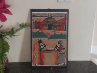 Furnishings and Decorations African Sand Art Painting Handmade, Two women drawing water